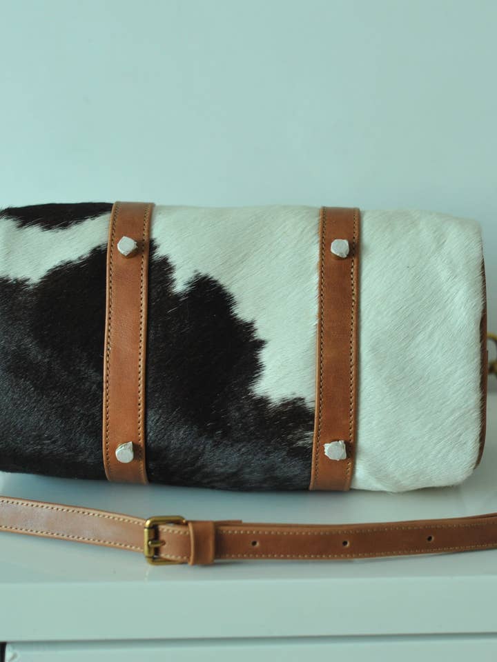 Handcrafted Haircalf Boston Bag for wholesale by MOGSki LLC