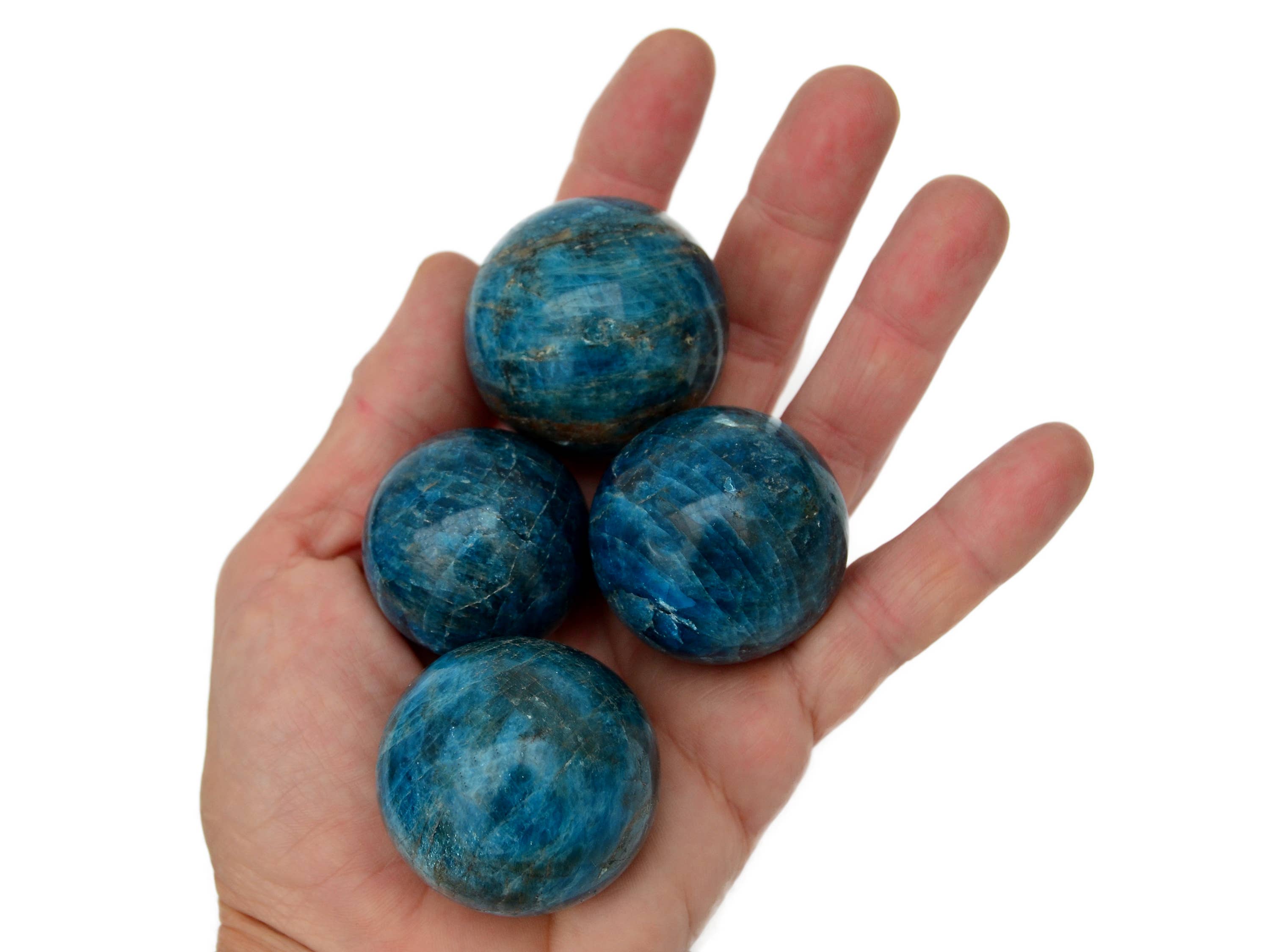 Kaia & Crystals – wholesale Spiritual stone/crystal – Blue Apatite Sphere Stone (25mm - 45mm) - Crystal Ball3