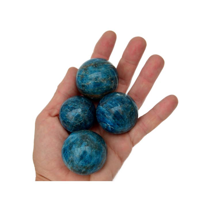 Kaia & Crystals – wholesale Spiritual stone/crystal – Blue Apatite Sphere Stone (25mm - 45mm) - Crystal Ball3