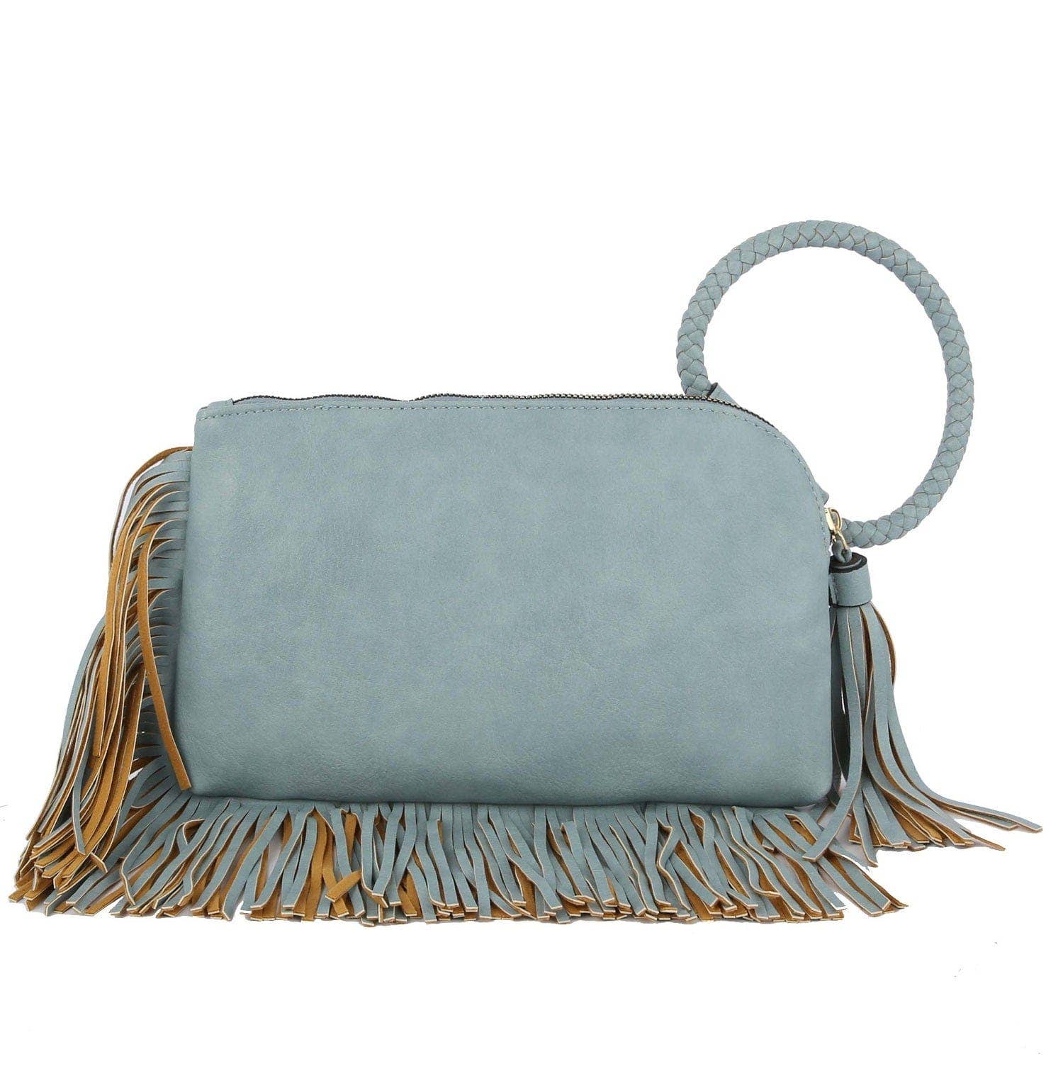 MiMi Wholesale - Wholesale Clutch Bag - Women's - JY0378 Fringe Soft Vegan Leather Wristlet/Clutch6