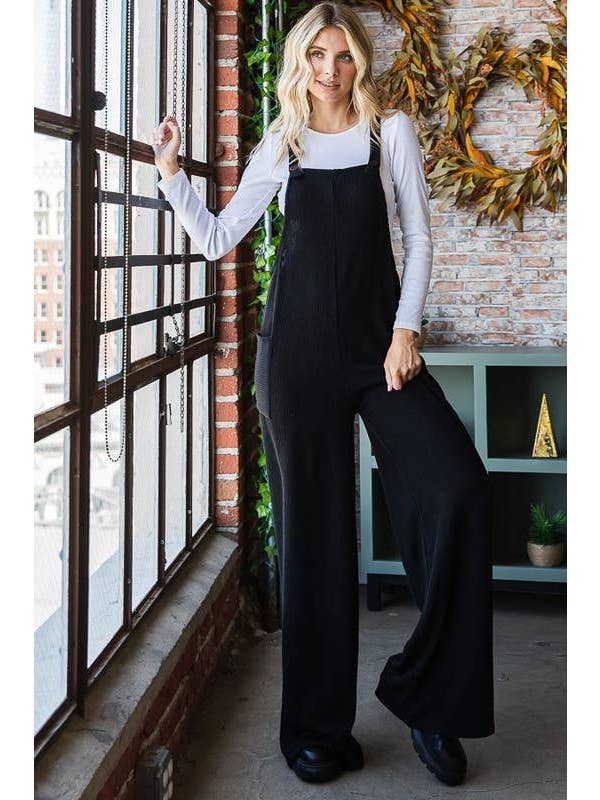 Vanilla Monkey – wholesale Jumpsuit – Women's – Solid Rib Overall Jumpsuit