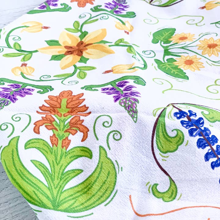 Corvidae drawings & designs - Wholesale Tea Towel - Fiori Wildflower Kitchen Tea Towel3