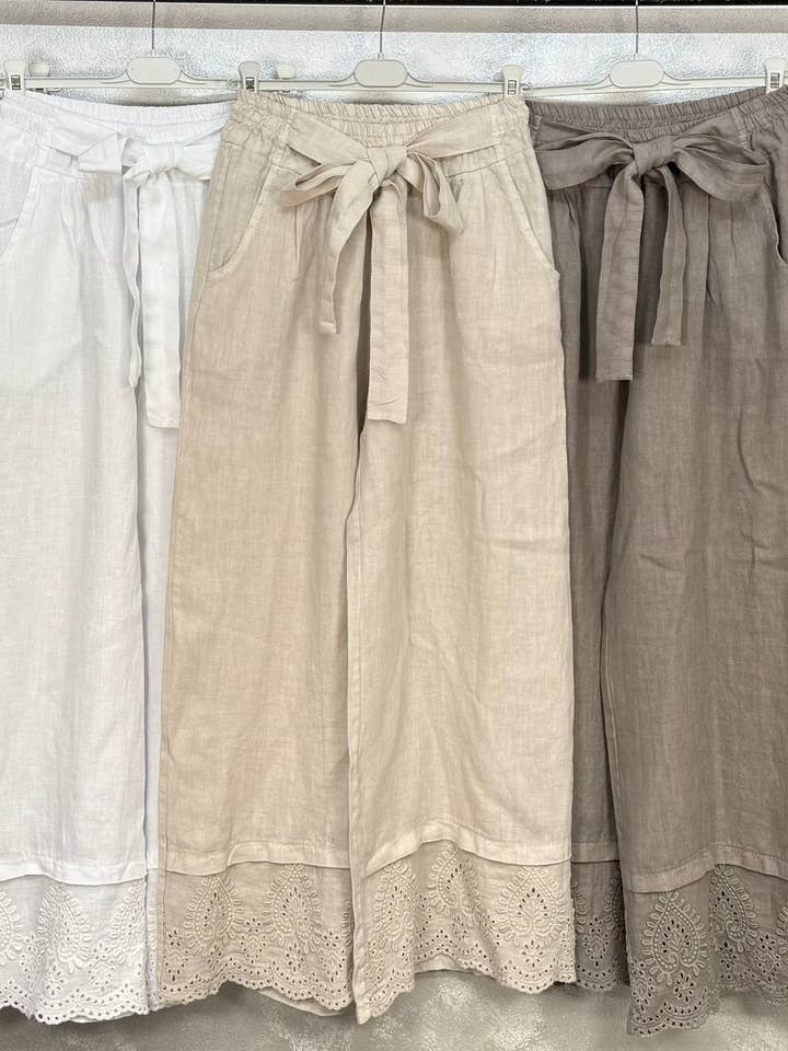 Pantalones de lino FC- 45950 para venta al por mayor de CENTO UNO ITALY