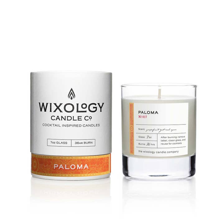 Paloma Cocktail Candle - Reusable 7 oz. glass for wholesale by Wixology Candle Company