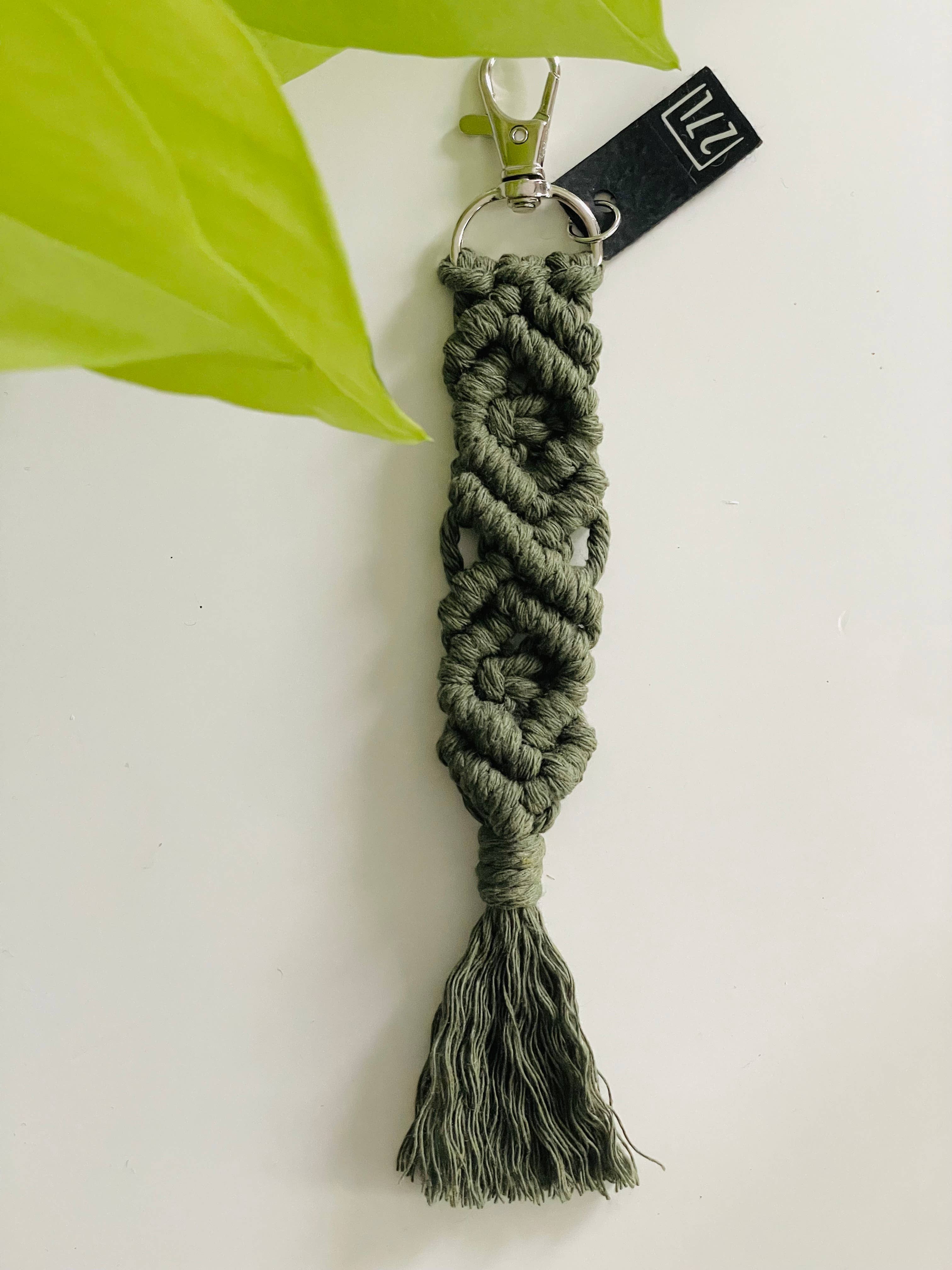 27 and Looming - Wholesale Keychain - Women's - Diamond Macrame Keychain, Boho, Bag Charm, Accessory, Woven1