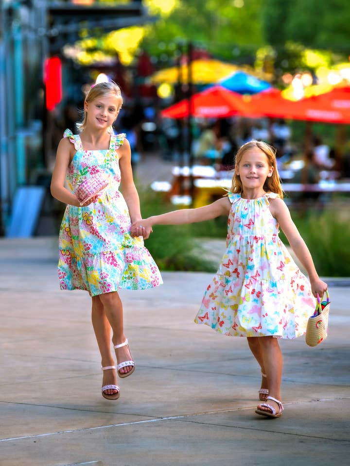 Minna - Wholesale Dress - Kids - Tiered Twirl Dress - Butterfly Ballet Petal Pastels17