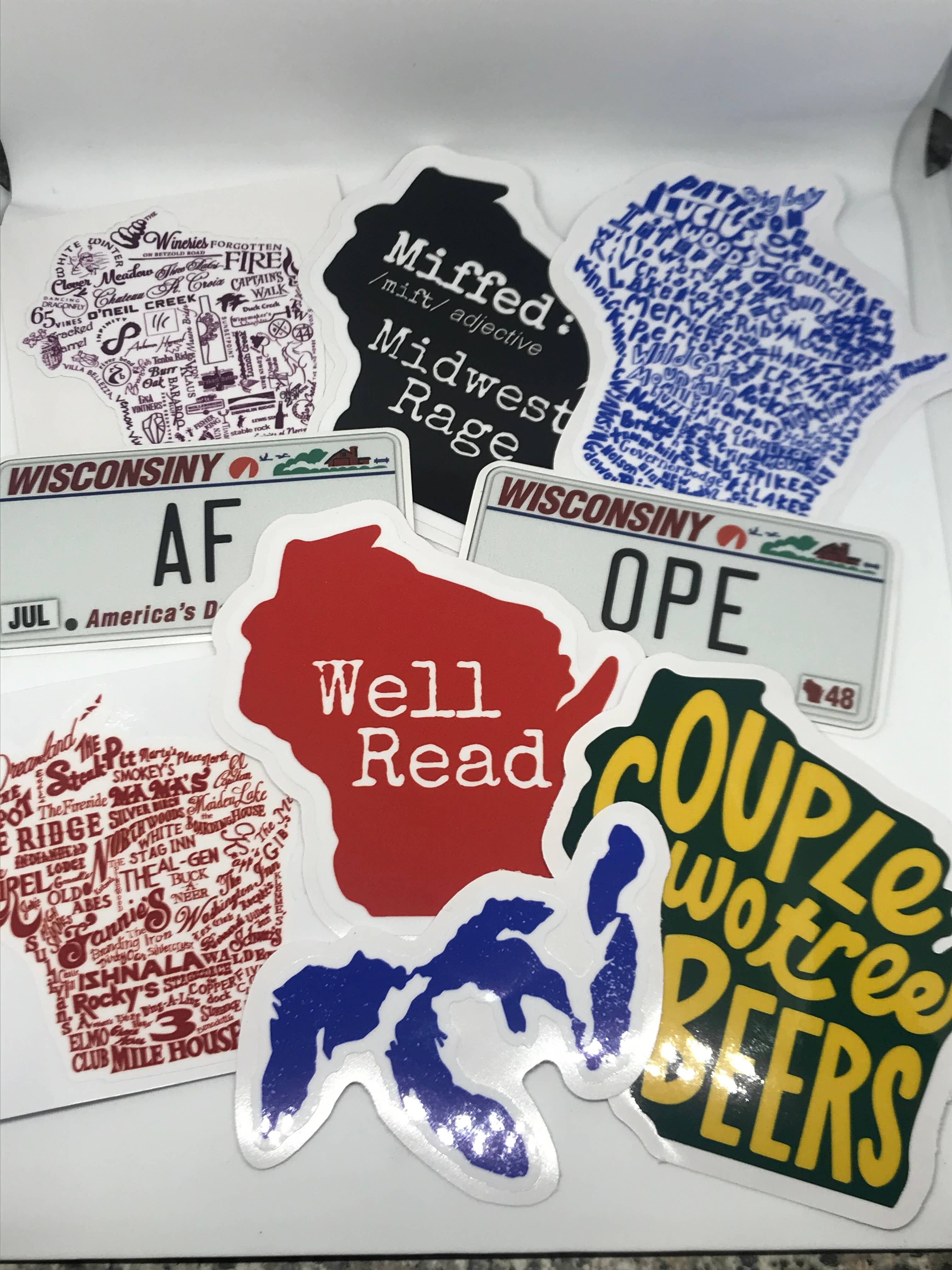 Flags Over Wisconsin - Wholesale Sticker - Wisco Sticker Fun Pak 903