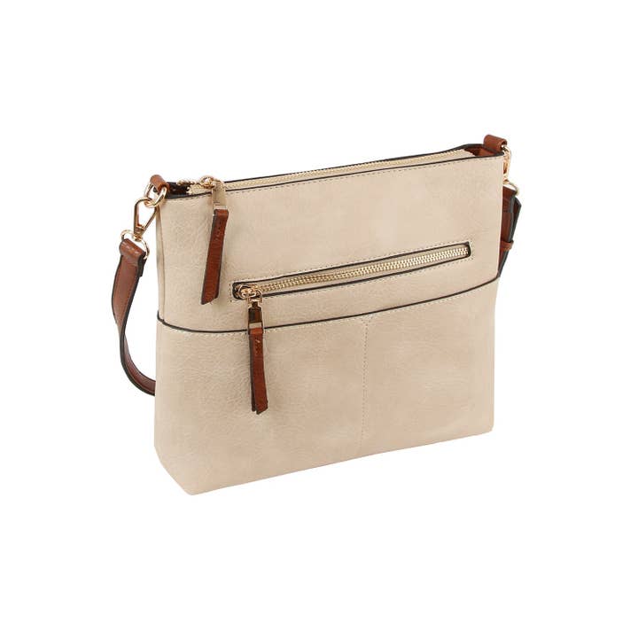 Handbag Factory Corp - Wholesale Crossbody Bag - Women's - Daily leather front zipper crossbody bag