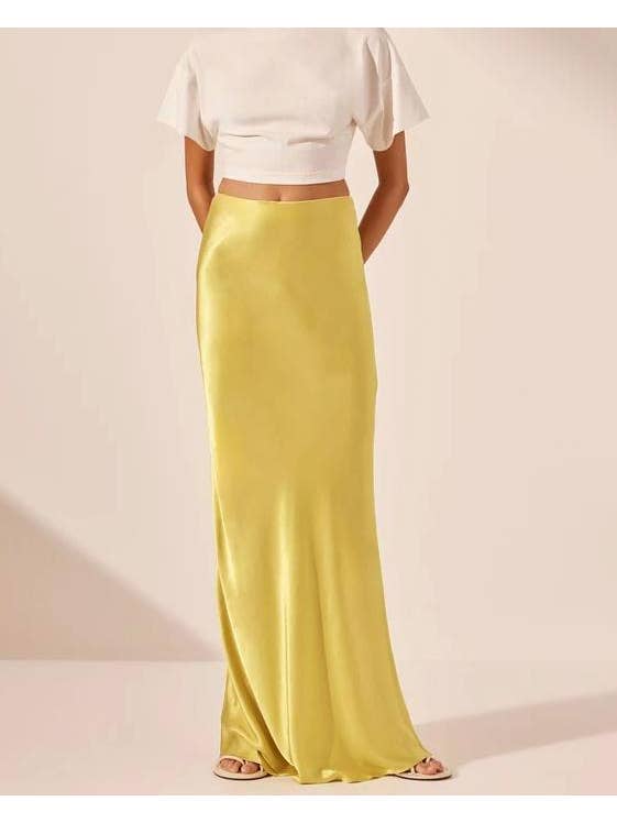 Rosa Clothing - Wholesale Skirt - Women's - Elegant long fishtail satin skirt