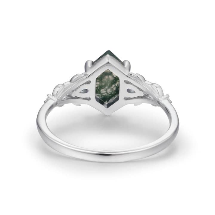 Azura Jewelry - Vente Anneau/bague à empiler - Bague en agate Gardenia Moss 4