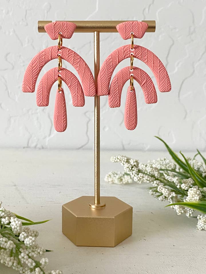 Pendientes de coral en forma de arco iris con doble arco iris para venta al por mayor de midnightclayco