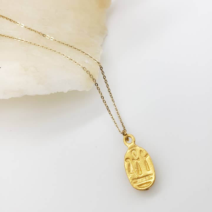 Discoveries, Inc. - Vendita all'ingrosso Collana con ciondolo/pendaglio - Ciondolo Scarabeo Egiziano, 18" - Finitura Oro3