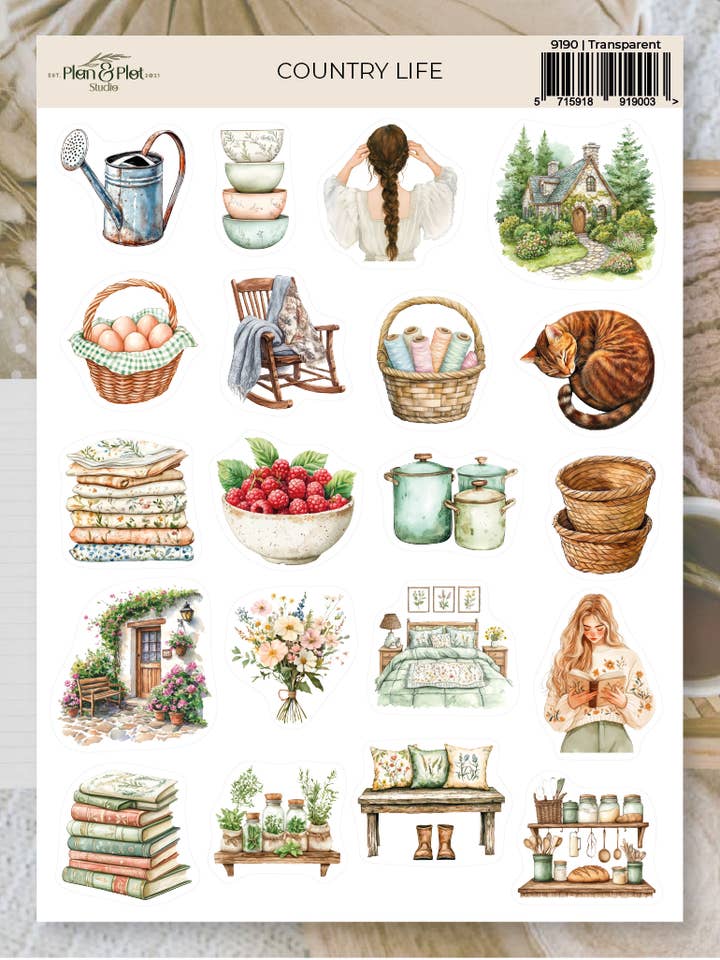 Country life | Stickers for wholesale by Plan & Plot Studio