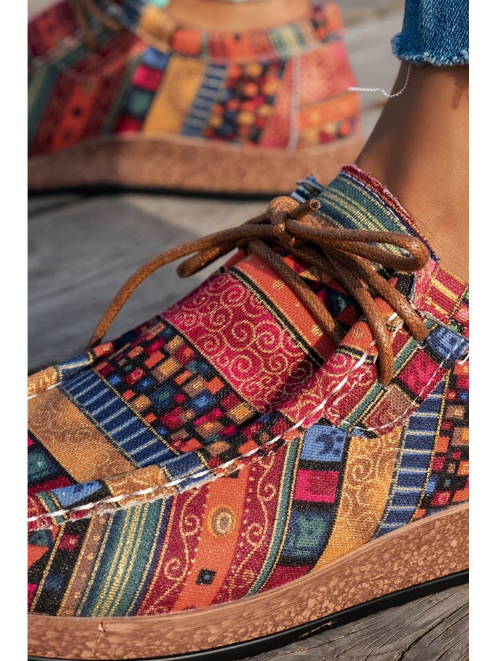 Little Daisy Closet - Wholesale Slip On Sneakers - Women's - LDC Western Leopard Faux Suede Lace-up Decor Slip On Shoes9