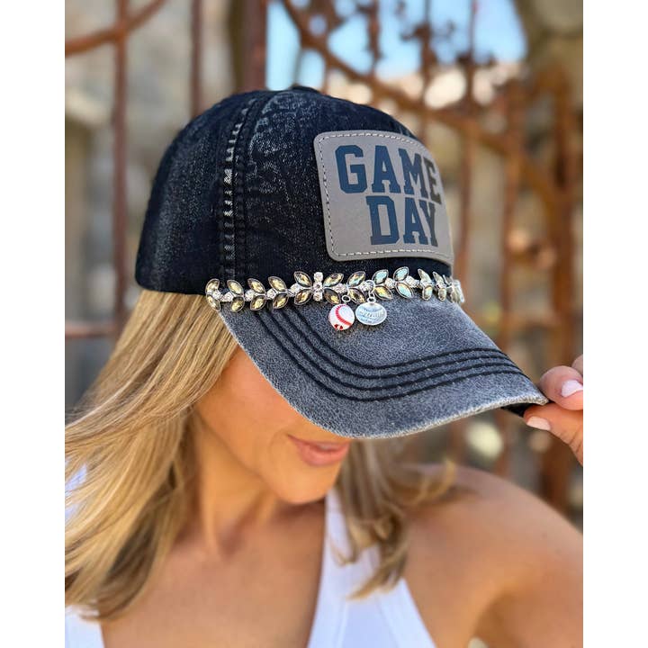 Live Love Gameday® - Wholesale Baseball Cap - Women's - Baseball Game Day Vintage Charm Crystal Cap