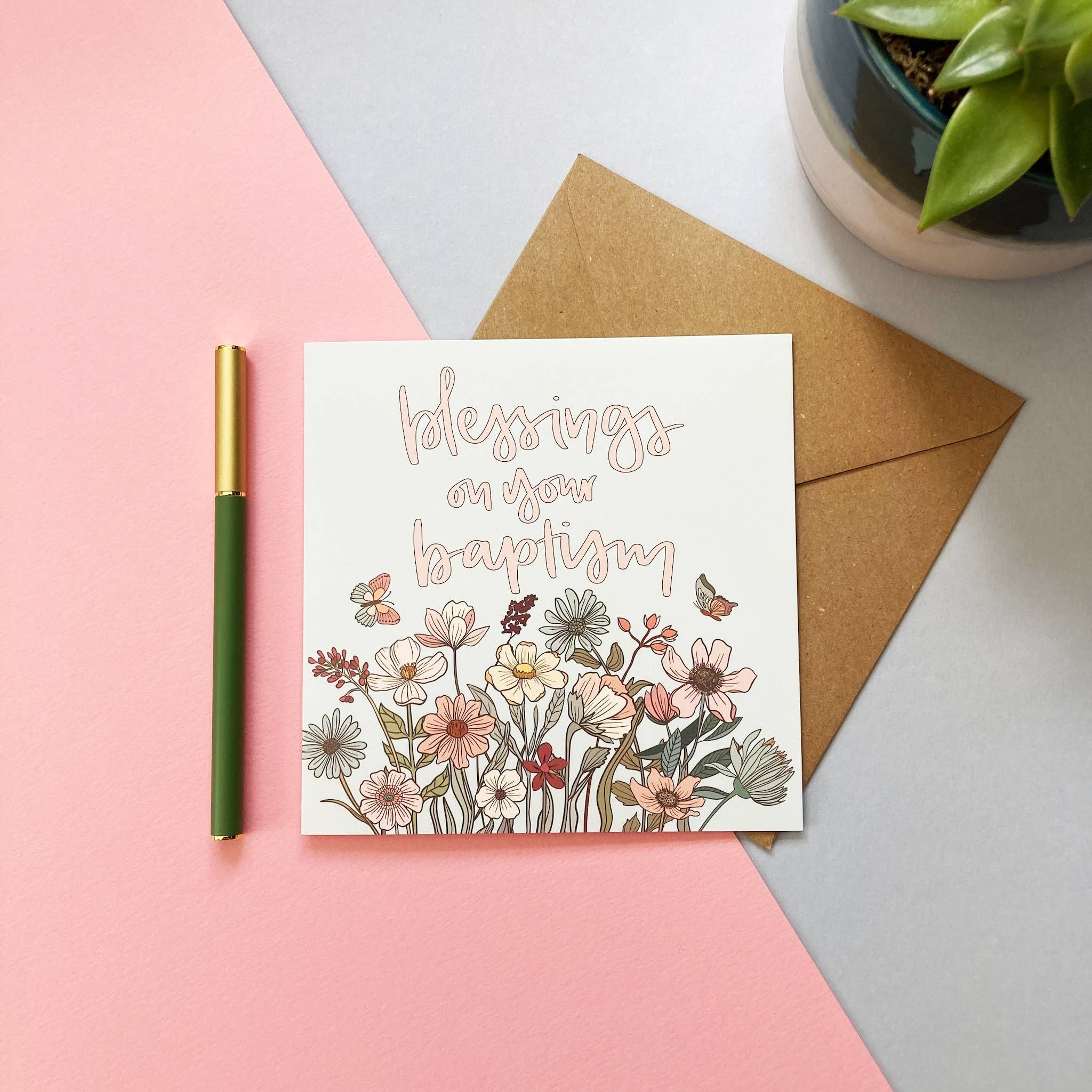 Hope and Ginger – wholesale Religious card – Blessings on Your Baptism Card - Christian Card1