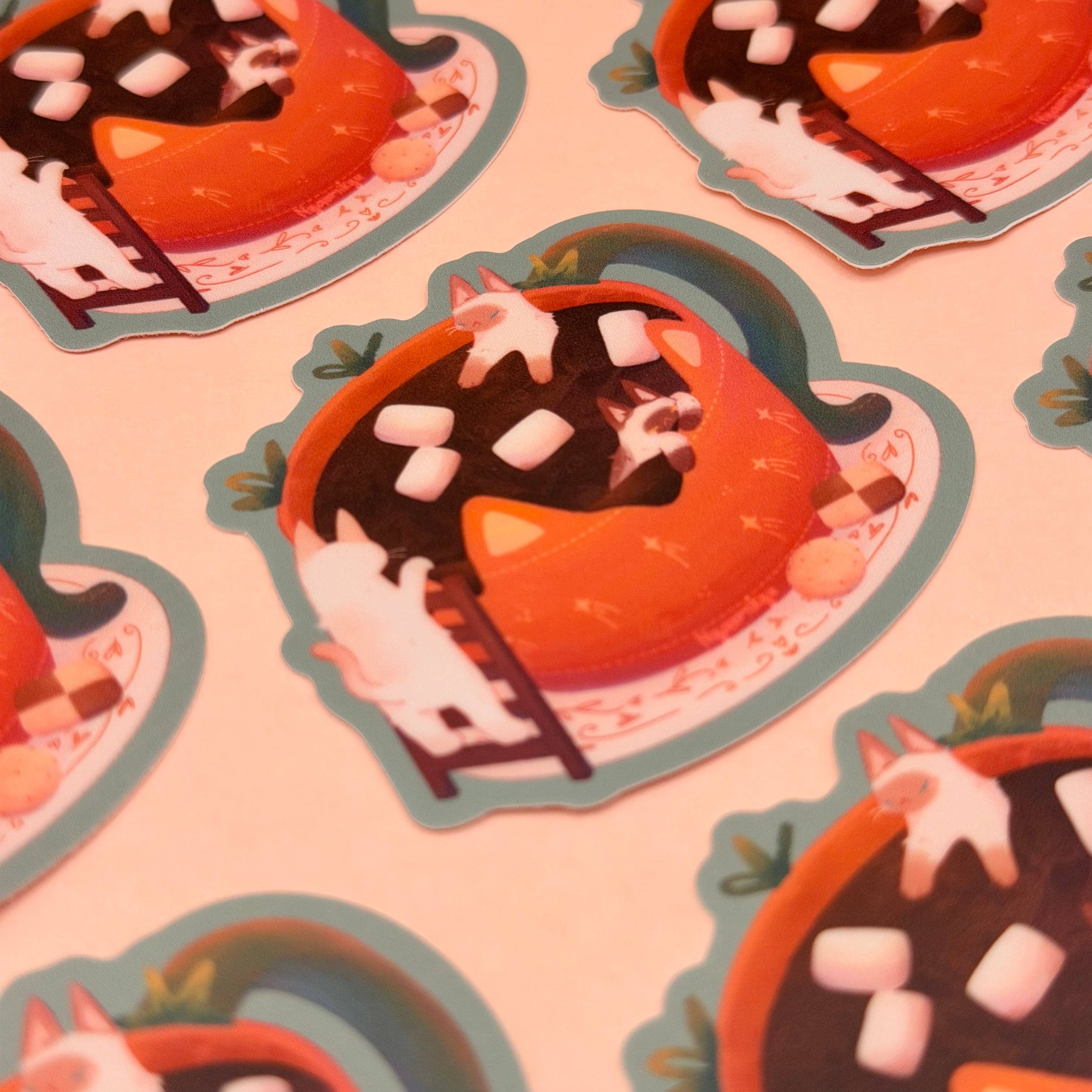 Nyaomikyu - Wholesale Sticker - Siamese Hot Cocoa Cats Sticker3