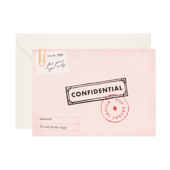 Day One Paper Co. - Wholesale Everyday Greeting Card - Everyday Greeting Card "Confidential"0