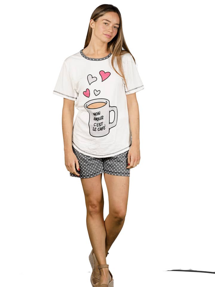 ITM Damen Pyjama - Mon Amour Mug für den Großhandel von ITM