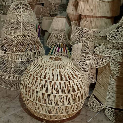 HandHappiness - Wholesale Lamp Shade - LAMPSHADE MOROCCAN HANDMADE in Rattan-Natural