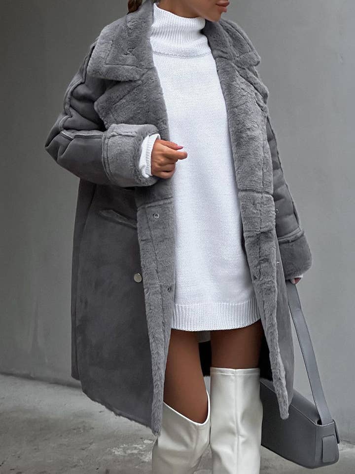 safistyle - Wholesale Fur/Faux Fur Coat - Women's - Shearling-Lined Oversized Coat4