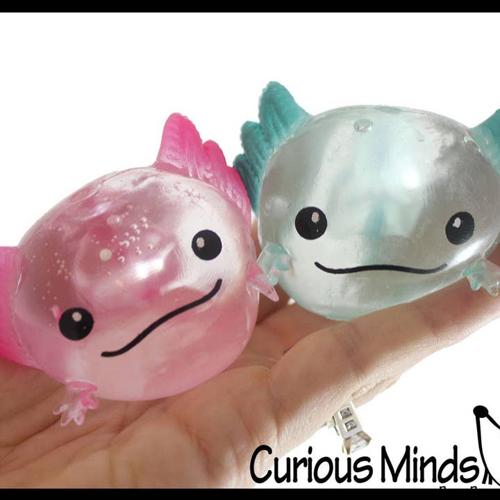 Curious Minds Toys - Wholesale Squishy Toy - Kids & Baby - 1 Axolotl Splat Ball - Water Filled Splat Stress Ball - Thr10