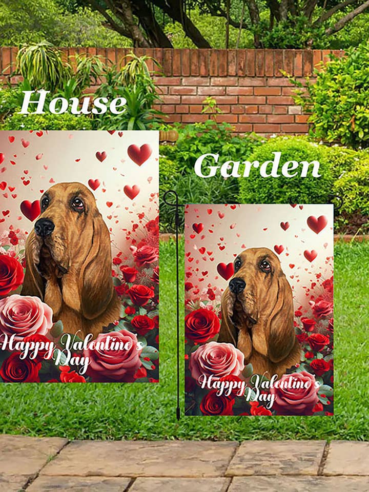 Bloodhound - Valentine House Flag for wholesale by Best of Breed Products