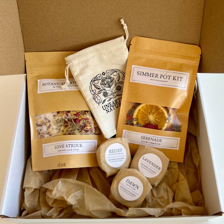 Unearthed Naturals - Wholesale New Mom Gift Box/Set - Botanical Self Care Gift Box - Floral