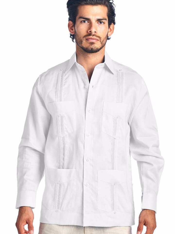 MOJITO COLLECTION – wholesale Buttoned-down shirt – Men's – Mojito Men's Plus Size Guayabera Shirt Classic Poly Cotton Long Sleeve 3X-8X6