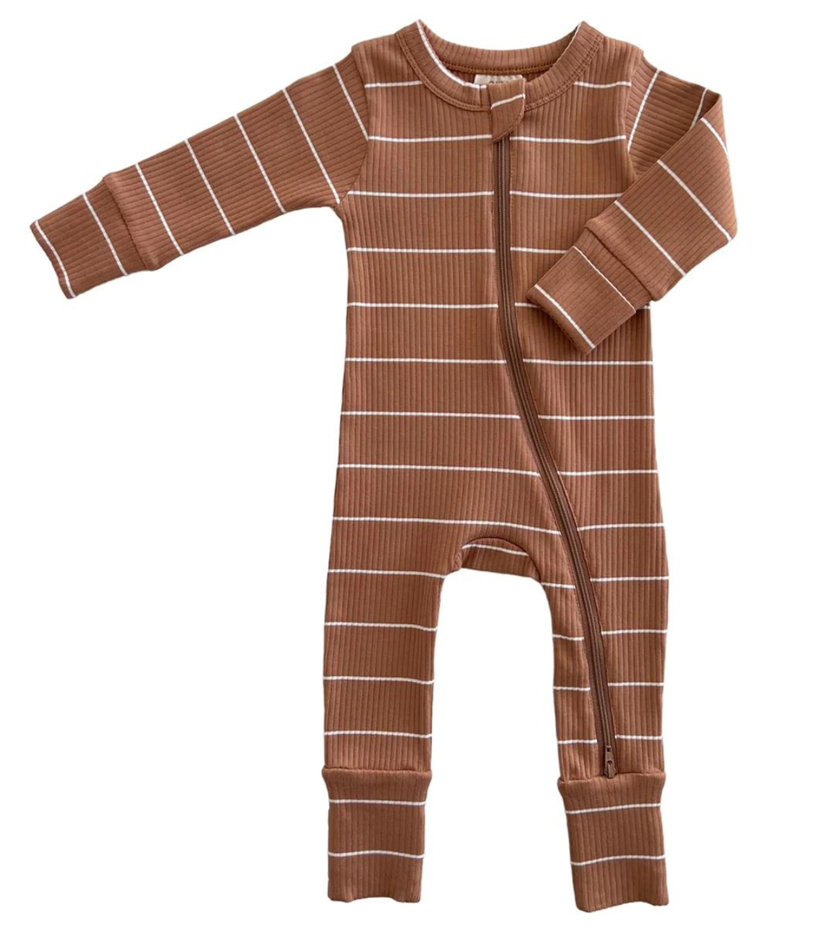 SIIX Collection – wholesale Byxdress - Baby – Sadelrand / Ekologisk Ribbad 2-vägs Zip Romper3