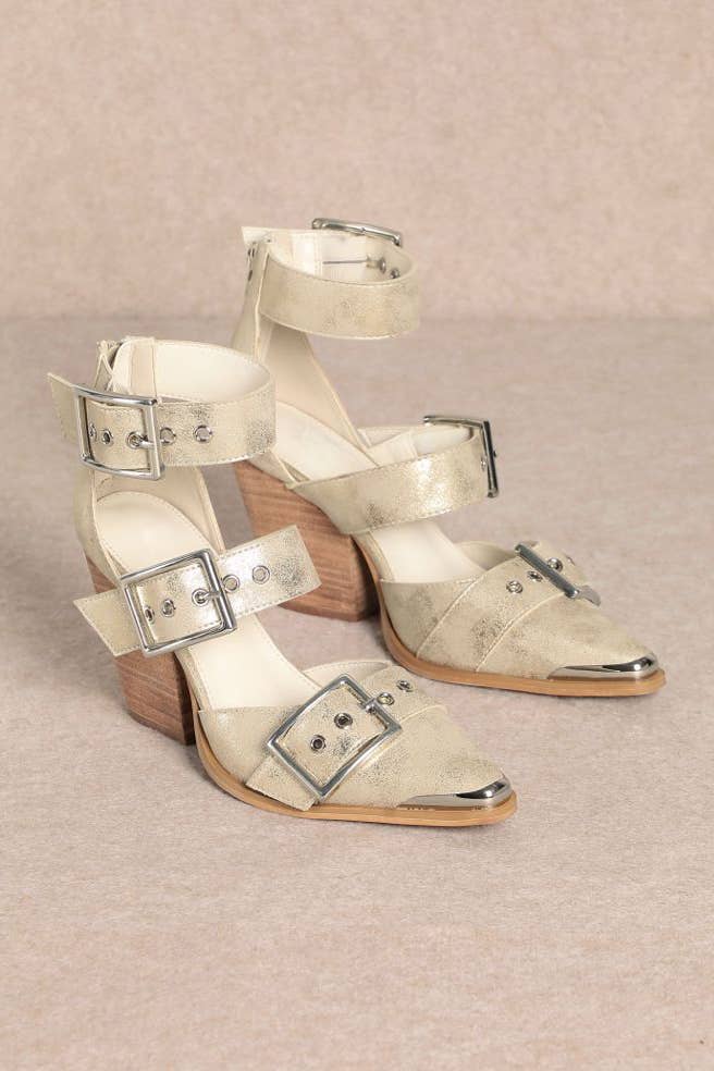 CCOCCI - Vendita all'ingrosso Tacchi alti - Donna - TACCHI LARGHI A PUNTA CON TRIPLA CINTURA HENDRIX20