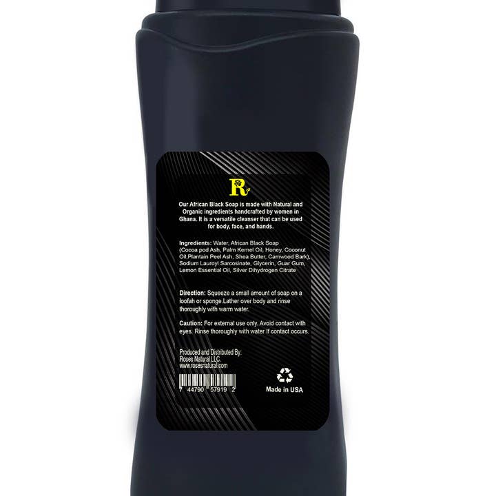 Roses Natural - Venta al por mayor Gel de ducha/baño - Jabón negro africano líquido3