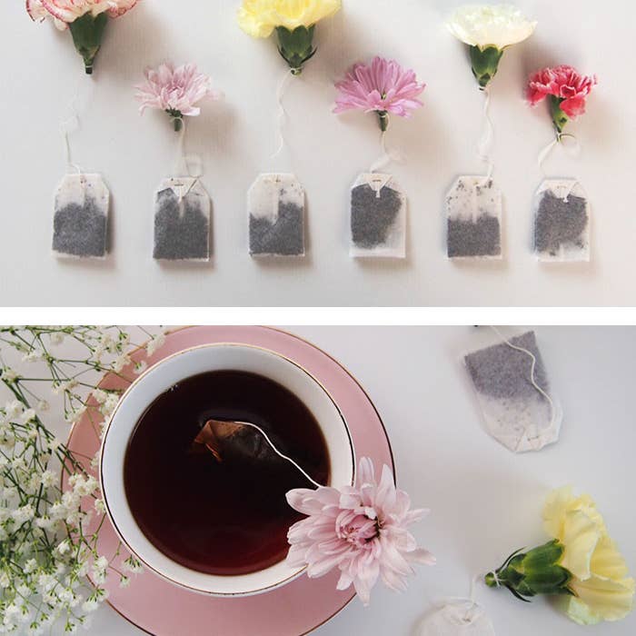 All Little Cute Things - Wholesale Tea Bags - Beautiful tea party favors. Assortment Silk Flower Tea Bags