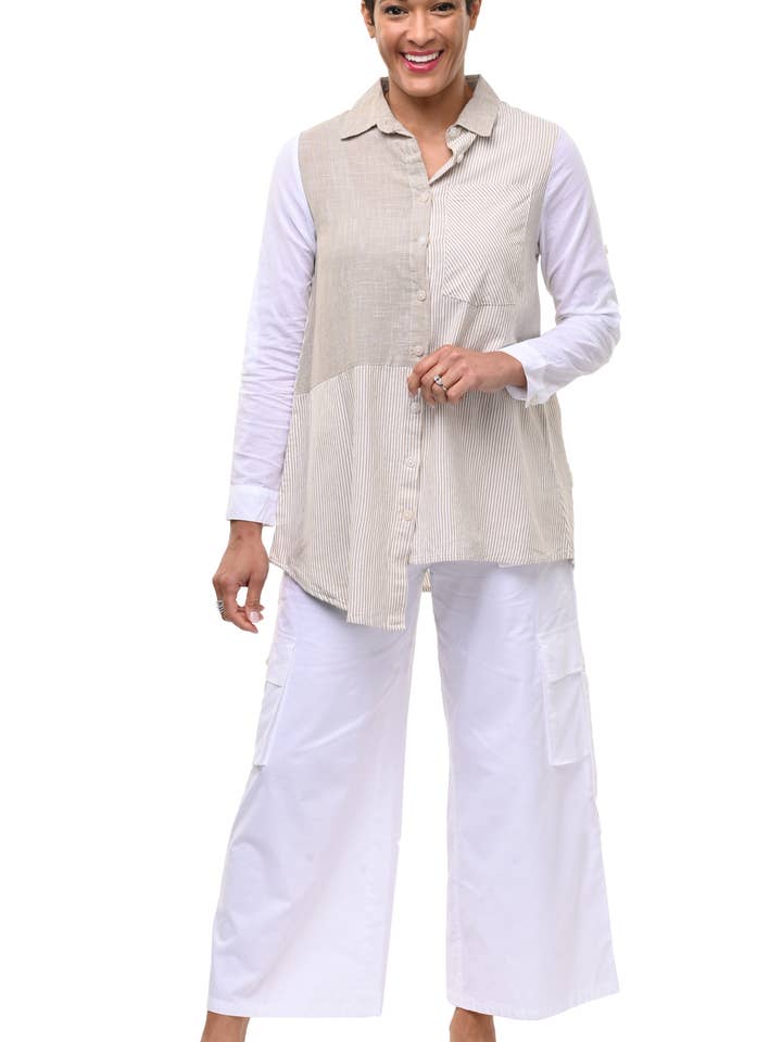 CV1178 Haut Cooper en Rayure Vaisselle* pour la vente par Tulip Clothing