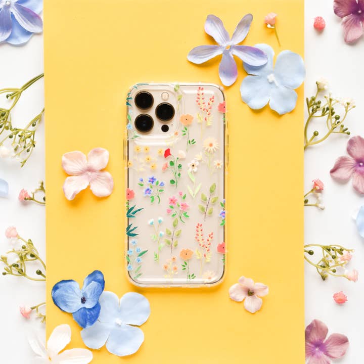 Colourful Wildflower Clear Phone Case for wholesale by Coconut Lane