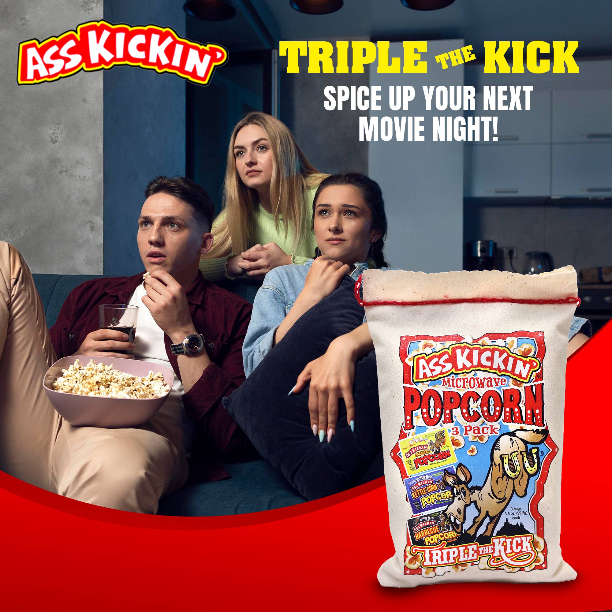 Southwest Specialty Food - Wholesale Popcorn - Ass Kickin’ Popcorn 3 Pack Assortment1