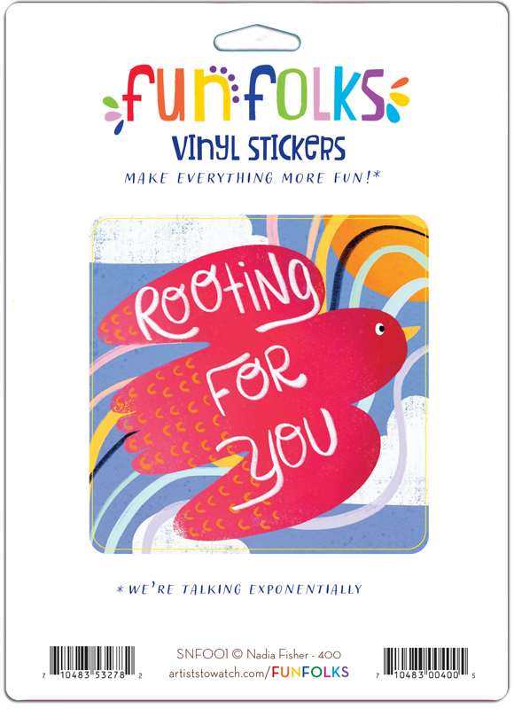 Fun Folks - Wholesale Sticker - SNF001 ROOTING FOR YOU VINYL STICKER0