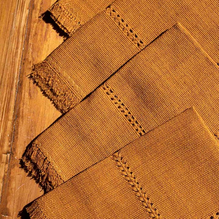 P.I.Project America - Wholesale Dinner & Cloth Napkin - Serviettes en coton tissées à la main - Ocre1