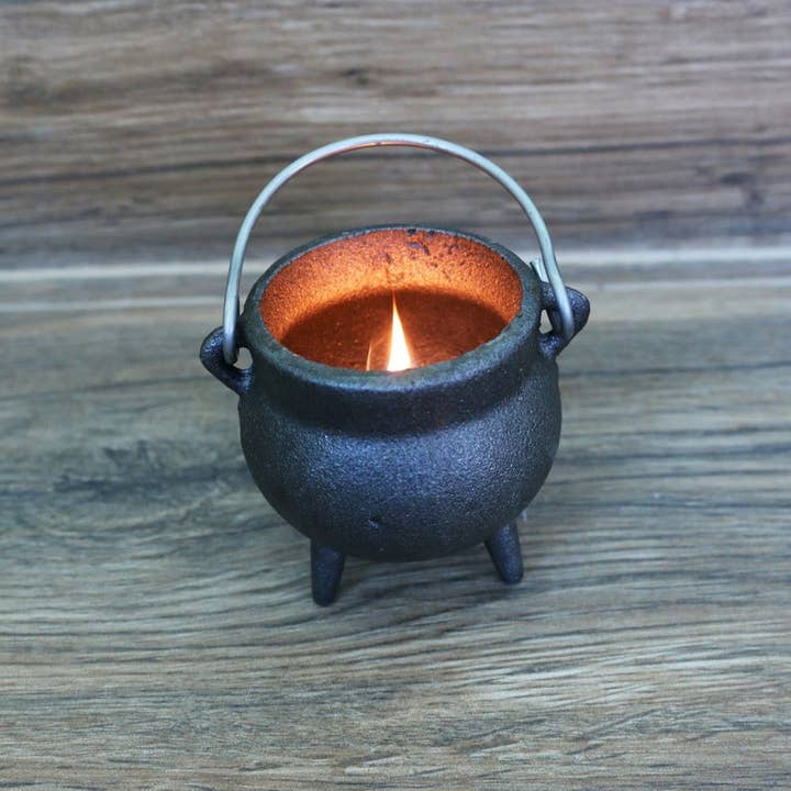 Designs by Deekay Inc. - Wholesale Incense Holder - Mini Plain Cast Iron Cauldron w/ Lid (3.5 in.)