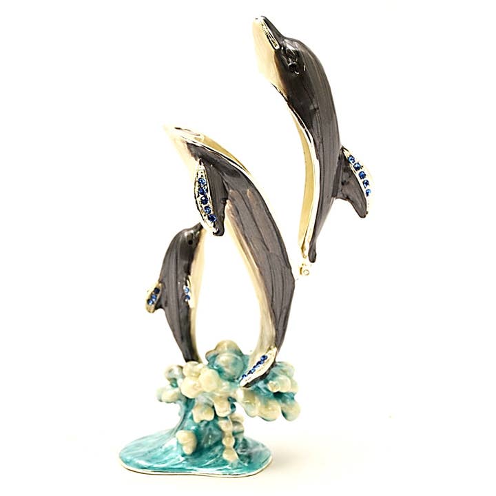 Ciel Collectables - Wholesale Jewelry Box/Organizer - Ciel Collectables Dolphin with Baby Trinket Box.