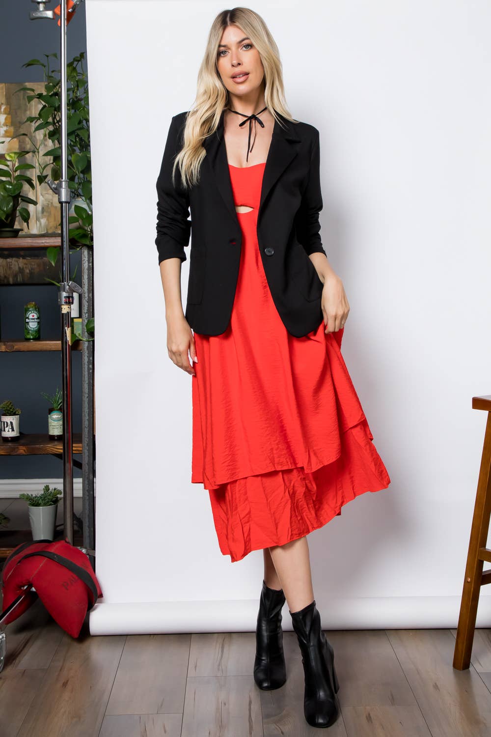 26 International - Wholesale Blazer - Women's - Ponte One Button Front /w Patch Pocket Blazer6