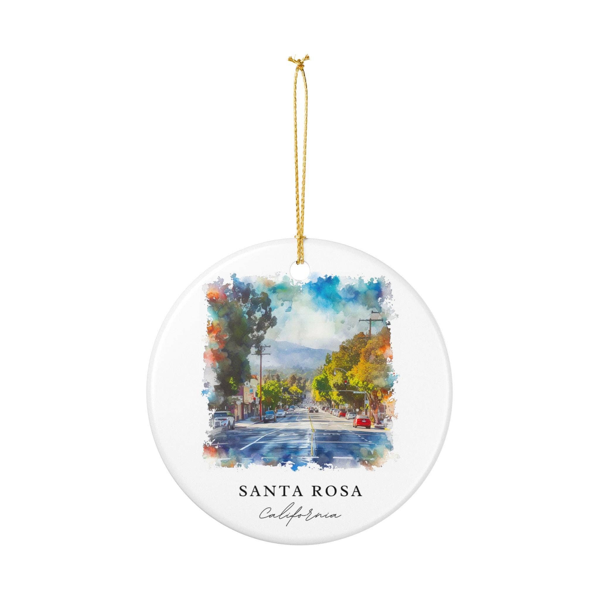 Premium Travel Art - Wholesale Ornament - Santa Rosa Ornament: Unique Santa Rosa Souvenir, Santa Rosa Xmas Decor, and Authentic Santa Rosa California Gift1