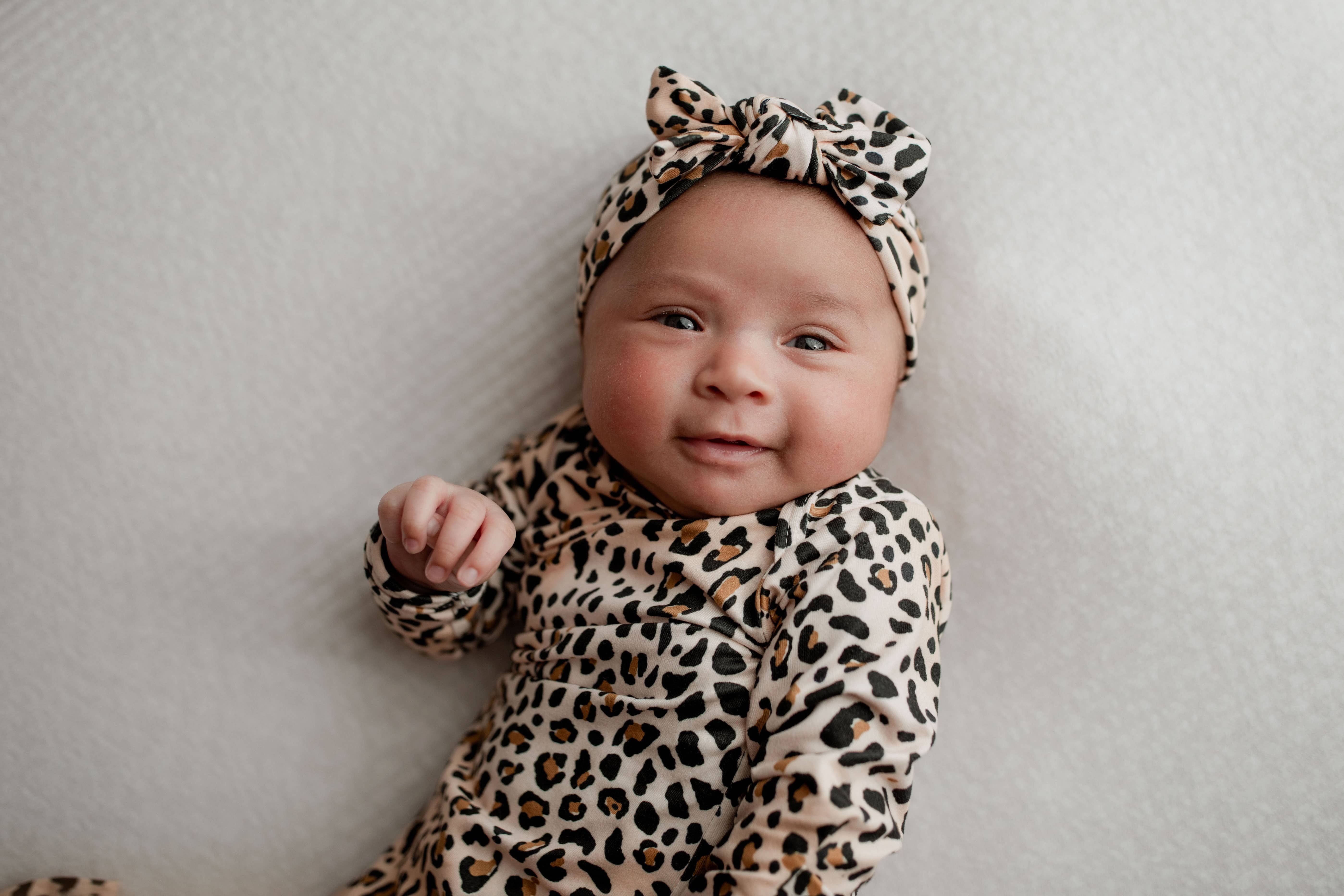 Three Little Tots - Wholesale Babygown - Baby - Leopard Knotted Gown11