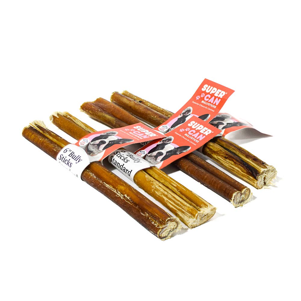 SuperCan Bully Sticks - Wholesale Pet Treats - Dog - 6" Standard Bully Sticks2