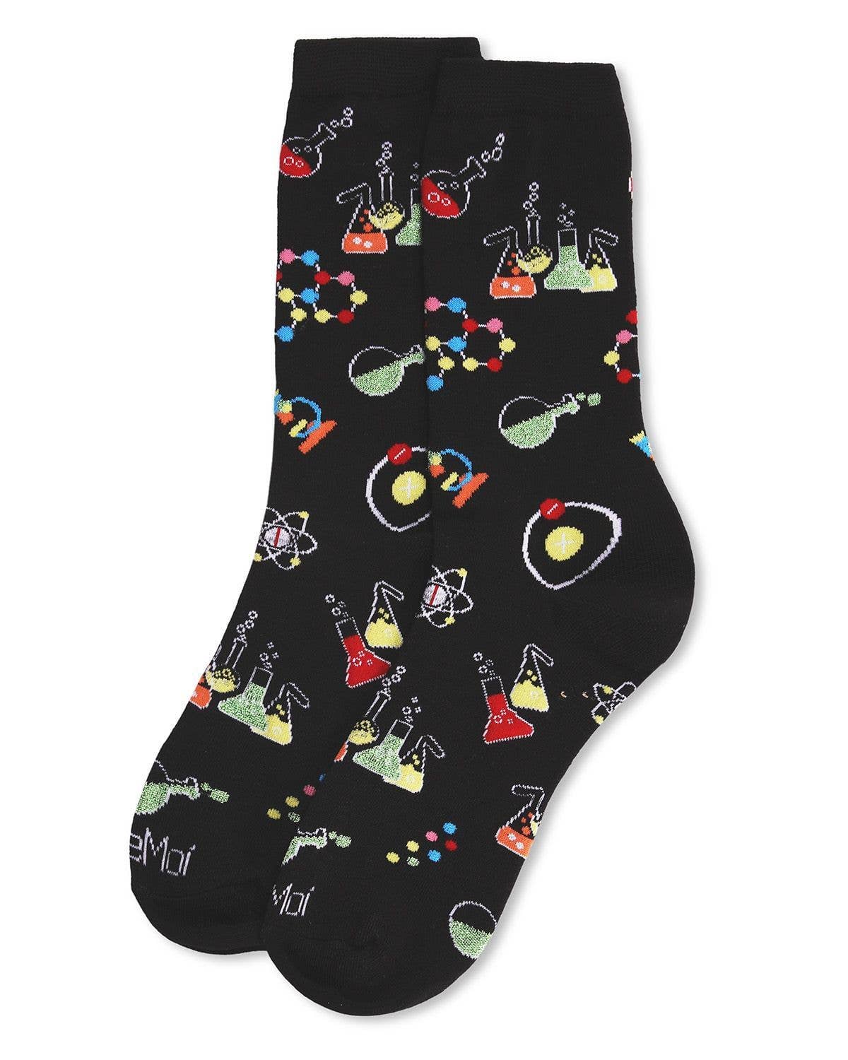 Black Men's Cool Science Geek Bamboo Blend Novelty Crew Sock for wholesale on Faire2