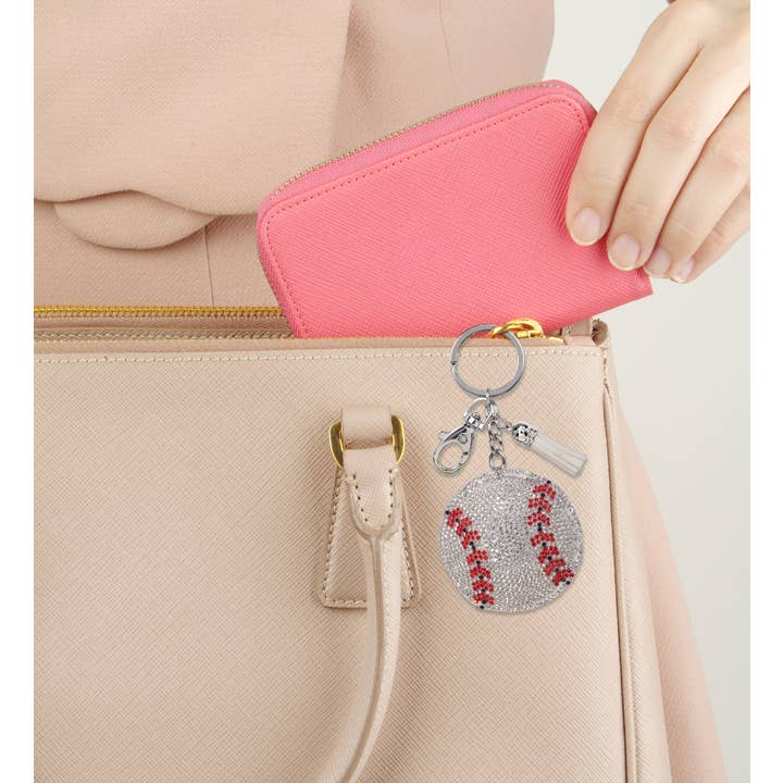 Cota Global - Wholesale Keychain - Unisex - Sparkling Rhinestones Charm With Tassel - Baseball5