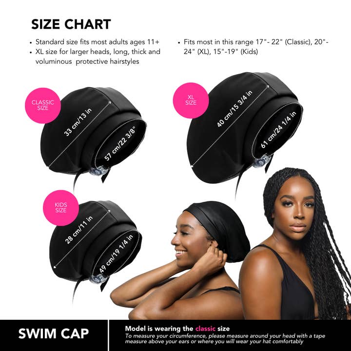 Hairbrella - Wholesale Swim Cap - Women's - Hairbrella Satin-Lined Waterproof, Adjustable Swim Cap