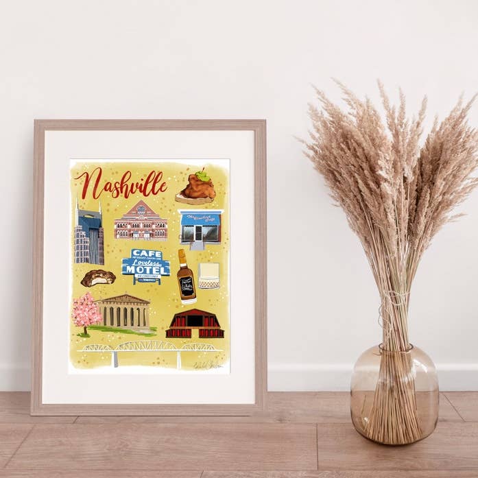 Nashville, TN Map Art Print for wholesale by Talula Christian