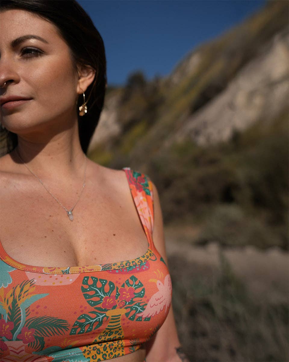 Sun & Sanctuary - Wholesale Tank Top - Women's - The Zephyr Cropped Tank Top in Vase de Flores1