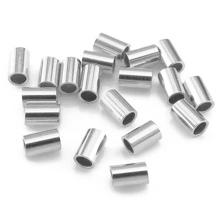 BestBeads&Beyond - Wholesale Craft Supplies - 100pc Crimp Tubes, Gold, Silver Gunmetal Plated Crimp Tube, 2.1x2.4mm Crimp Tube, End cap, sku#CT1